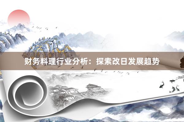 财务料理行业分析：探索改日发展趋势